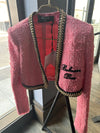 Balmain PINK Tweed Chain JKT