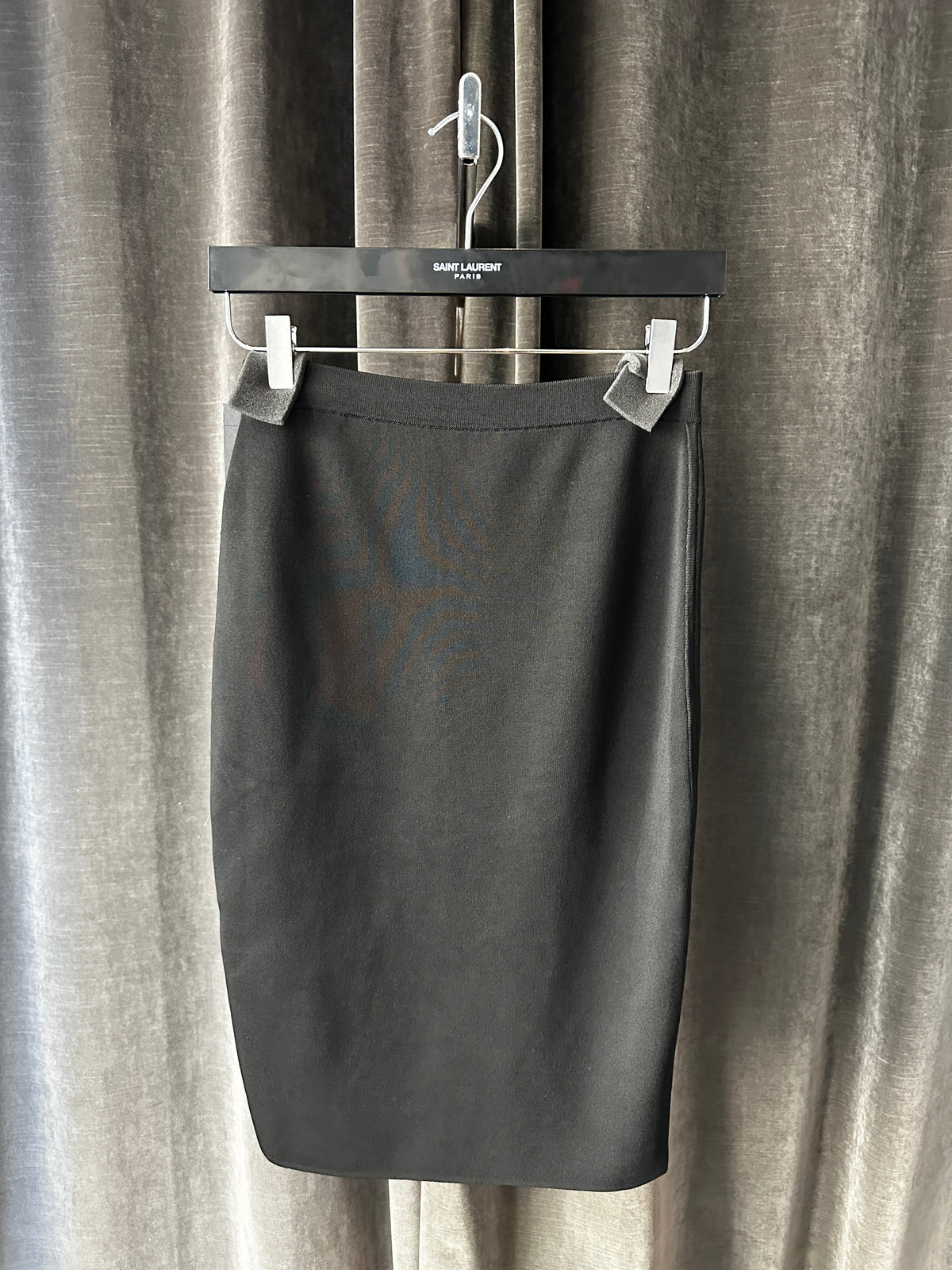 Saint Laurent Pencil Skirt Viscose Knit Color BLK Size L