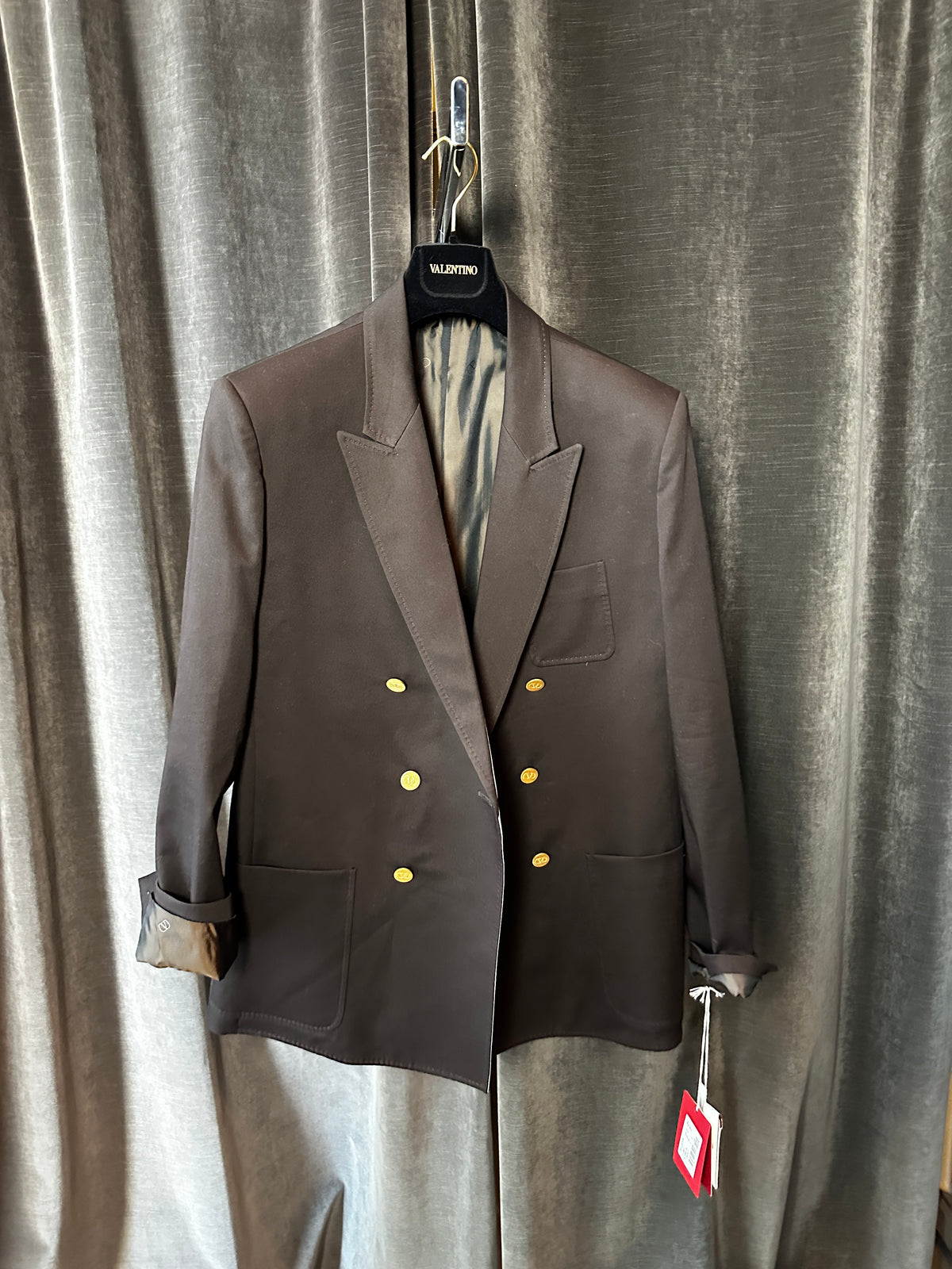 VALENTINO DOUBLE-BREASTED JACKET IN STRETCH COTTON $1710 (SALE)