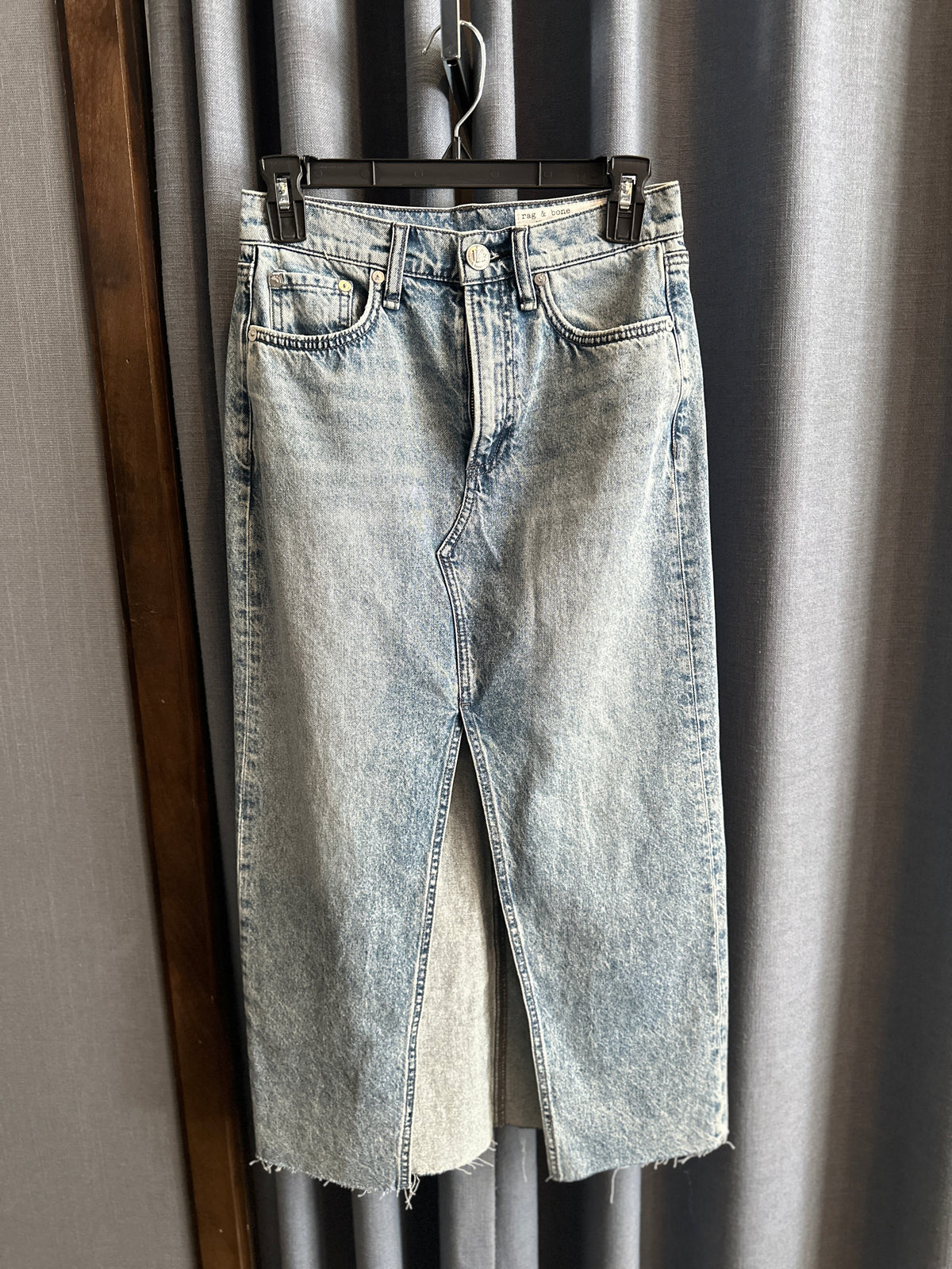 Rag &amp; Bone Clara Midi Denim Skirt
